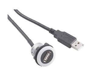 TRU Components USB 2.0 Adapter USB Female Type A, illuminated to USB male Type A with 60 cm USB-05-BK 1229321 1 pc(s)