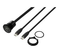 TRU Components USB-C (3.1) 2 x female/male 1 m cable black TC-13376320, contents: 1 piece