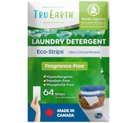 Tru Earth Eco-Strips Laundry Detergent (Fragrance-Free) - Eco-Friendly Ultra Concentrated Laundry Strips (64 Loads)