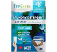 Tru Earth Eco-Strips Laundry Detergent (Fresh Linen Scent, 64 Loads) - Eco-friendly Ultra Concentrated Compostable & Biodegradable Plastic-Free Laundry Detergent Sheets