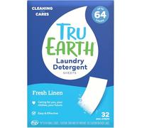 Tru Earth Eco-Strips Laundry Detergent Strips 32 Loads. No Plastic Packaging, Ultra-Concentrated, Pre-Measured Strips, Easy Storage. Great for Machine & Hand Washing, Fresh Linen