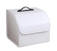 tru-nk Organizer, PU Leather Foldable Car Boot Storage | Divided Multipurpose, Portable | SUV Sedan Pickup RV Vehicle o-rganiser for Under Seat Home Desk Bedroom