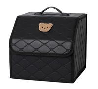 tru-nk Organizer, PU Leather Foldable Car Boot Storage | Divided Multipurpose, Portable | SUV Sedan Pickup RV Vehicle o-rganiser for Under Seat Home Desk Bedroom