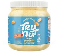 Tru-Nut Peanut Protein Powder - 2 Clean Ingredients (Roasted Peanuts & Pea Protein) - High Protein, No Sugar or Additives - Great Peanut Flavor for Smoothies, Shakes, Oatmeal & Baking, 24oz Jar