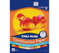 Tru-Ray Heavyweight Construction Paper, Warm Assorted Colors, 9" x 12", 50 Sheets,102947