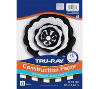 Tru-Ray Premium Construction Paper, Black & White, 12" x 18", 72 Sheets