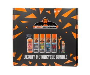 Tru-Tension | Luxury Motorcycle Bundle | Ultimate Clean & Lube Bundle | Motorcycle Tools & Accessories | 7 Piece Motorcyle Kit
