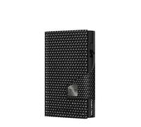 Tru Virtu® Card Holder Click & Slide Diagonal Carbon Black/Black I Credit Card Holder Wallet I Card-Holder-RFID-NFC-Protection I Wallet Made of Real Italian Leather I Purse I Slim Wallet