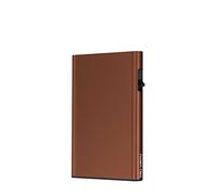 Tru Virtu® Card Holder Click & Slide I Credit Card Holder Wallet I Card-Holder-RFID-NFC-Protection I Aluminium Card-case I Card Storage I Slim Wallet (Brown)