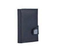 Tru Virtu® Card Holder Click & Slide Nappa Black/Black I Credit Card Holder Wallet I Card-Holder-RFID-NFC-Protection I Wallet Made of Real Italian Leather I Purse I Slim Wallet