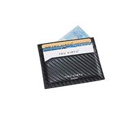 Tru Virtu® Ultra Slim Wallet Carbon Card Holder - RFID/NFC Protection - Black Leather - Unisex Adults - Wallet