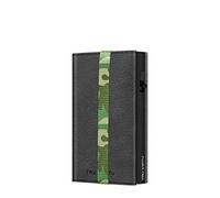 Tru Virtu® Wallet Click & Slide Strap Edge Nappa Black Camouflage/Black I Card case RFID NFC Protection I Italian Leather Card Holder I Credit Card Holder I Slim Wallet I smart Wallet