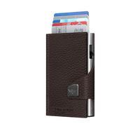 TRU VIRTU® Wallet Click & Slide Strap Edition, Pebble Brown/Silver, 69 x 25 x 99 mm, Wallet Classic Brown/Silver