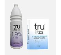 Tru zone 1.9% 6vol Cream Peroxide 1 Litre & Trulites Rapid White Powder Hair Bleach 80g