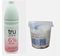 Tru zone Cream Peroxide 6% 1000ml and Rapid White Hair Bleach 500g Set, Professional Hair Lightening, All Hair Types, Hydrogen Peroxide Formula
