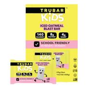 TRUBAR Kids Protein Bars, Iced Oatmeal Blast, Plant Based Protein, Gluten Free School-Friendly Snacks for Lunchboxes, Tree Nut and Peanut Free, Low Sugar, Healthy On the Go Snack Bars, 12 Count