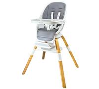 TruBliss Turn-A-Tot Baby High Chair for Babies and Toddlers, 2 in 1 Portable Wooden High Chair and Toddler Chair, 360° Swivel Design Feeding Chair with Removable Dishwasher-Safe Tray (Earl Grey)
