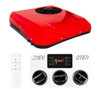 Truck Air Conditioner, Universal for RV Rooftop AC Unit, Quiet A/C Unit Fast Cooling for Light Duty Truck Trailer Boat Motorhome Tractor Caravan Red-48V-72V