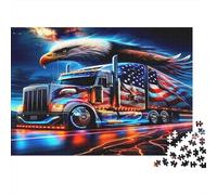 Truck American Elements 1000 Piece Jigsaw Puzzle Jigsaw Puzzle for Adults Eagle Night Scene Puzzle Game for Family Relaxing Decoration Gift 52x38cm/1000pcs