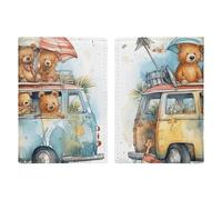 Truck And Bear Passport Holder, ID Card Protector Case Passport Holder with Slot Passports Travel Wallet Document Cover for Women And Men