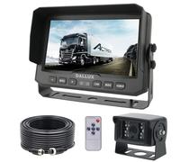 Truck Backup Camera Monitor,1080P HD Rearview Reverse Camera 130 Degree Wide Viewing Angle Reversing Night Vision Waterproof 4 PIN Cam System+65ft Extension Cable