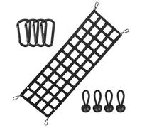 Truck Bed Tailgate Net - Weatherproof Load Mesh, Adjustable Cargo Guard | Heavy Duty Rear Restraint Netting With Carabiner Clips Furniture Transport And Kayak Hauling On Pickup Vehicles