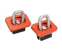 Truck Bed Tie Down Anchors Stainless Steel 2Pcs Set 35° Angle for Bull Ring Cargo - Heavy Duty Load Bearing, Retractable Rings, Ideal for Towing and Hauling