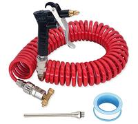 Truck Cab Air Seat Blow Gun Kit, Heavy Duty Truck Air Blow Gun Cleaning with 9 Meter Long Coil and 2 Interchangeable Nozzle Tips - Air Duster Blow Gun Kit