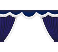 Truck Cabin All Round Curtains 5-Piece Set for RENAULT (T, T-High), IVECO (S-Way, Stralis, Hi-Way) Lorry Complete Windscreen & Side Windows in Blue, White Fringe