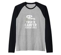 Truck Camper Adventures Offroad Road Trip Camping Raglan Baseball Tee