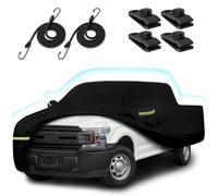 Truck Car Cover Fits for Ford F150 SuperCrew Cab 4 Door 6.5ft Bed, 210T Waterproof All Weather Car Cover with Windproof Straps and Zipper Door for F150 XL/XLT/Lariat/King Ranch/Platinum-(6.5ft Bed)