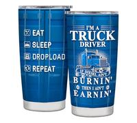 Truck Driver Gifts for Men Truck Driver Appreciation Gifts Cool Truckers Gifts for Men Trucker Dad Gift for Birthday Fathers Day Christmas Stainless Steel Tumbler With Lid 20oz