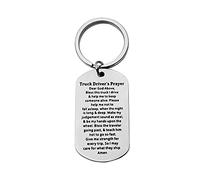 Truck Driver Key Ring for Truck Driver's Prayer Gifts Trucker Gifts for Truck Drivers Men Dad Husband Boyfriend Birthday Christmas Gifts Long Distance Relationship Gifts Trucker Prayer Gifts