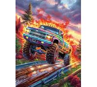 Truck Driving Through A Magical Forest 500 Piece Jigsaw Puzzle Pack Scenery Science Fiction Teens Beginners Cognitive Development Puzzle Fans Group Play Anniversary Thick Cardboard 500 PCS