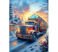 Truck Driving Through A Snowy Forest 1000 Piece Jigsaw Puzzle for All Ages Wildlife Pet Jigsaw Neighborhood Get Together Family Game Whimsical Design for Any Event 1000 PCS
