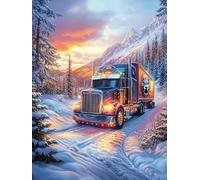 Truck Driving Through A Snowy Mountain Valley 1000 Piece Jigsaw Puzzle Science Fiction Magical Dream For Men Educational Decompression Adults Anxiety Memory Care Mothers Valentines Gift Sturdy Paperb