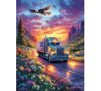 Truck Driving Under A Starry Sky 1000 Piece Pack DIY Jigsaw Puzzle Animal Plant Collectors Cognitive Development Educational Decorative Puzzle Gifts for Adults Premium Cardboard 1000 PCS