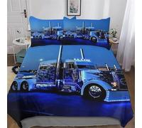Truck Duvet Cover Set Microfibre Soft Quilt Covers 2 Pieces Bedding Cover with Pillowcase For Boys, Girls And Teenagers Single(135x200cm)