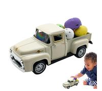 Truck Easter Decoration, Easter Cart, Vehicle Toy Model with Eggs, Happy Spring Small Truck Decorations, Easter Farmhouse Metal Car Model for Christmas Decoration