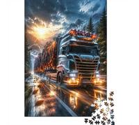 Truck Forest Road 1000pcs For Adults Mini Puzzle Challenging | 70x50cm Cardboard Living Room Decor Durable Structure Friend Gift Brain Training