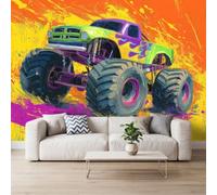 Truck Graffiti Photo Wallpaper 400x280 cm | Abstract Funky Cartoon Non-Woven Wall mural,for living room bedroom kitchen