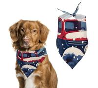 Truck in Snow Dog Bandana Triangle Dog Scarf Washable Polyester Dog Bibs Cute Pet Bandana for Medium Large Dogs Puppy and Cats