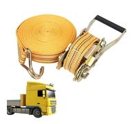 Truck Lashing Straps - Heavy Duty Ratchet Lock Set, Wear-resistant Load Tensioner | 15m Thick Tie Down Strap, Self-Locking Load Securing System for Trucks, Luggage Bundling and Wood Transport