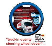 Truck lorry HGV blue black steering wheel cover ideal Scania Iveco Renault DAF