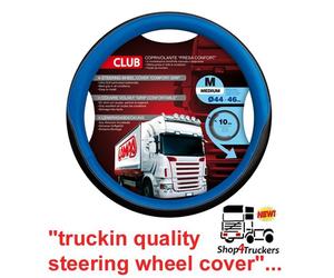 Truck lorry HGV blue black steering wheel cover ideal Scania Iveco Renault DAF