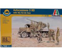 Truck-mounted 3 RO with 90/53 Anti-Aircraft Gun Plastic Kit 1:72 Model ITALERI