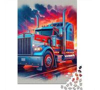 Truck on Highway 1000 Piece Jigsaw Puzzle Paper for Adults Evening Sky Jigsaw Puzzle for Family Relax Gift Home Decor 70x50cm/1000pcs