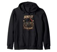 Truck Pulling Power Puller Send It To The Redline Zip Hoodie