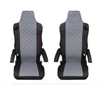 TRUCK SEAT COVERS BLACK and GREY 2 pieces Designed to fit Renault T Renault C