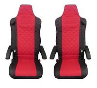 TRUCK SEAT COVERS BLACK and RED 2 pieces Designed to fit Renault T, Renault C